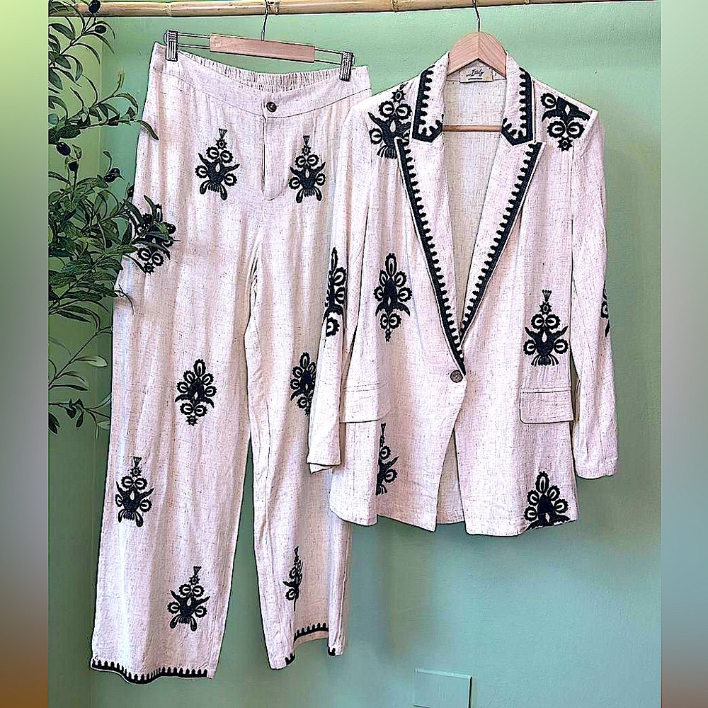 Made in Italy Embroidered Suit Set
